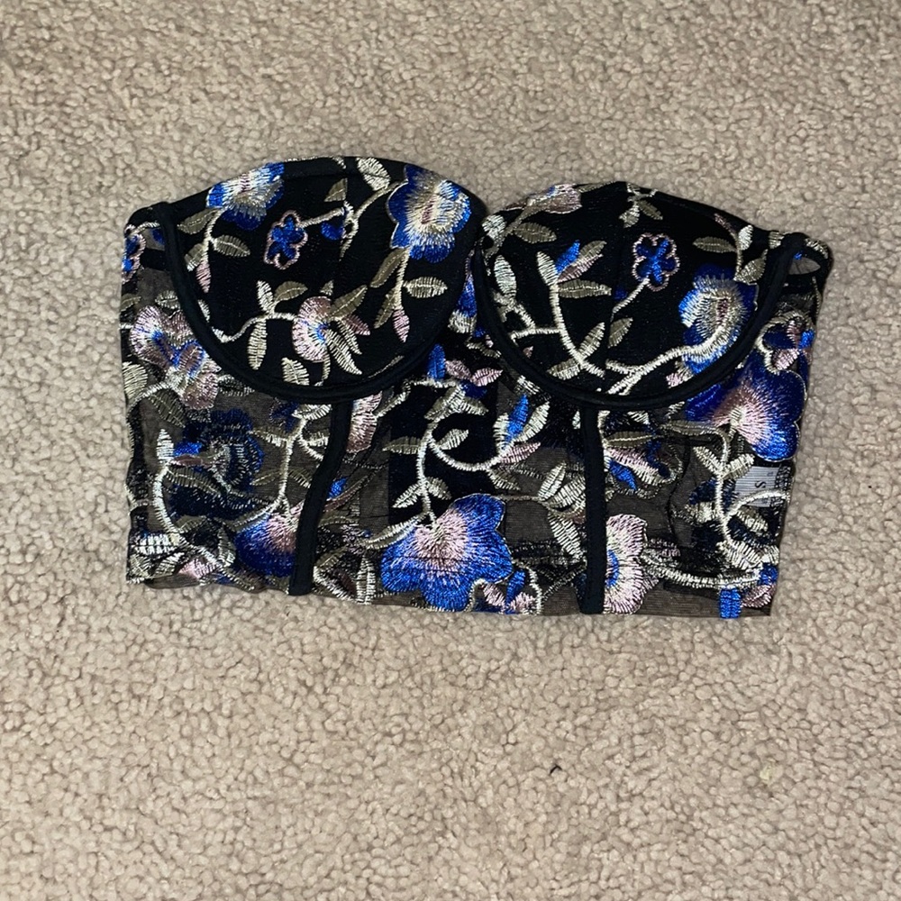 Strapless cropped corset top